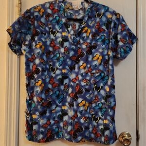 UNIF Multicolor Butterfly Print Top